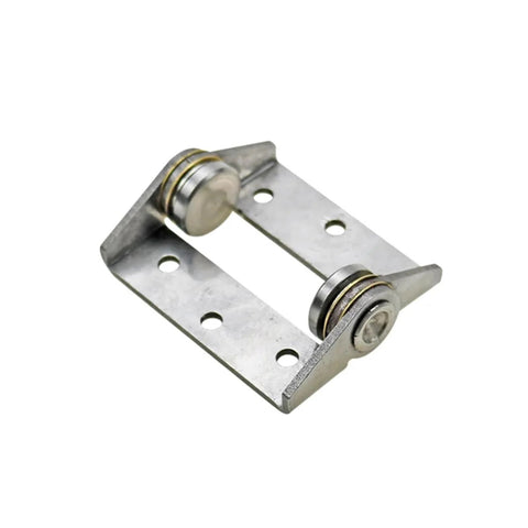 High-torque damping hinge in 304 stainless steel with adjustable free-stop; mounting plate with holes