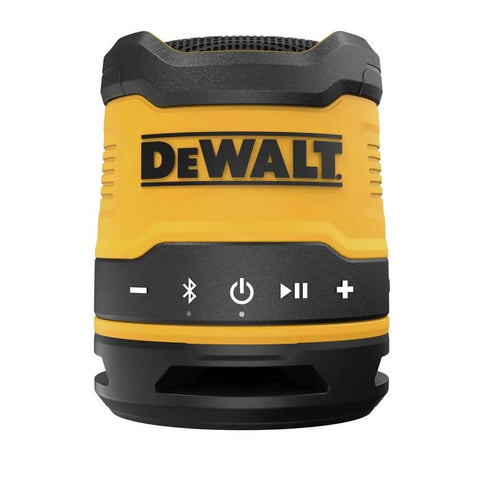 Front view of Rugged Jobsite Bluetooth Speaker With USB C Rechargeable Battery IP67 Dust And Water Resistant Tough As Nails.