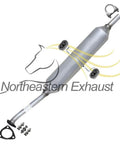 Exhaust Resonator Pipe and Muffler Kit for 2002 2003 2004 Honda CR-V 2.4L Stainless Steel 409 Grade with hardware