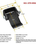 Eight Pack Heavy Duty Steel Dump Trailer Hinges With Weld On Short Leaf Strap Setup and Greaseable Pivot Pin detail image.