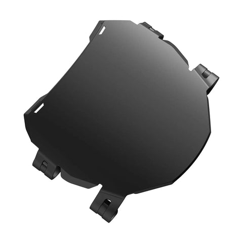 Mountain Bike Front Number Plate for Downhill rides, durable black polymer with zip tie installation, top view