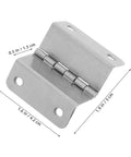Four Fold Four Hole Stainless Steel Cabinet Door Hinges Set, right angle folding butt hinge with measurements shown