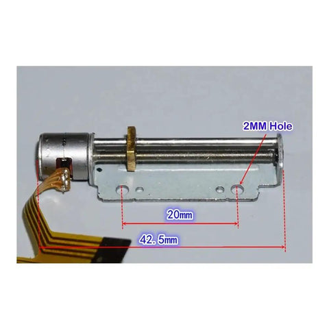 DC 5V 30mm Linear Actuator With 8mm Travel 2-Phase 4-Wire Precision Stepper Motor showing dimensions and 2mm hole