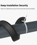 Heavy Duty Flexible Twist Mount For Indoor And Outdoor Security Cameras, Solid As A Rock Bracket wrapped securely on a pole with zip ties.