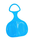 Blue Snow Sled For Kids And Adults, Downhill Toboggan Sledge For Winter Fun, Flexible PP Plastic sled with cushioned handles