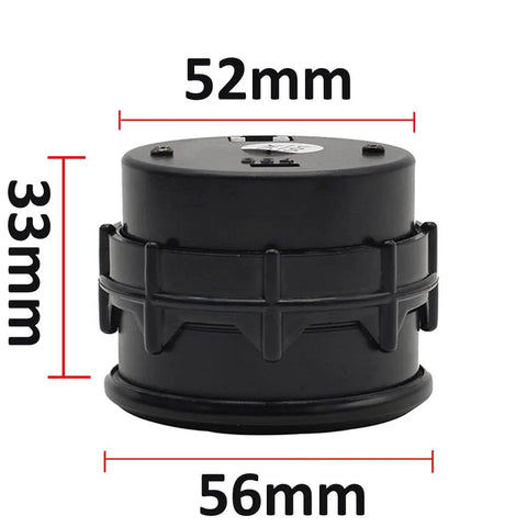 Front view of black 52mm automotive oil pressure gauge housing with clamp ring and circular base.