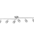 Kearney 6-Light Foldable Track Lighting in Brushed Nickel with white glass shades, totally adjustable heads, dimmable for homes.