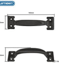 Four Pack Steel Door Pulls Six And A Half Inch Black Coated Built To Last Durable Cabinet And Fence Gate Handles With Grip