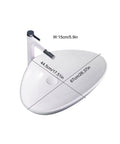 Bathroom Sink Ceramic Art Basin Large Size Creative Triangle Above Counter Basin with faucet and dimensions displayed.