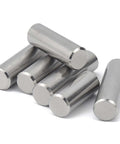 Top Shelf 304 Stainless Steel Solid Dowel Pins 10 Pack Precision Ground showing five aligned pins with polished ends for precise fitting.
