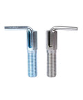 Heavy Duty L Handle Self Locking Indexing Pin Plunger Knob Fits M6 To M16 Specs Precision Stainless Steel positioning knobs side by side.