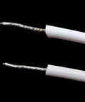 Recessed Wired Security Door And Window Contact Sensor With Magnetic Reed Switch For Home Burglar Alarm Systems No Sweat Install Rock Solid White Finish Three Pack wire details showing twisted and insulated ends.