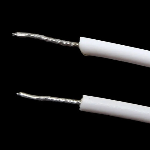 Recessed Wired Security Door And Window Contact Sensor With Magnetic Reed Switch For Home Burglar Alarm Systems No Sweat Install Rock Solid White Finish Three Pack wire details showing twisted and insulated ends.