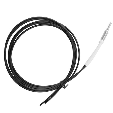 Fiber Optic Sensor Probe Cable 1 Meter Long With Gasket Nut Light Sense Diffuse Reflective Digital Fiber Optic M6 Probe, coiled view.