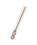 Close-up of end mill cutter, 6mm, 4-flute, straight shank, HSS milling bit
