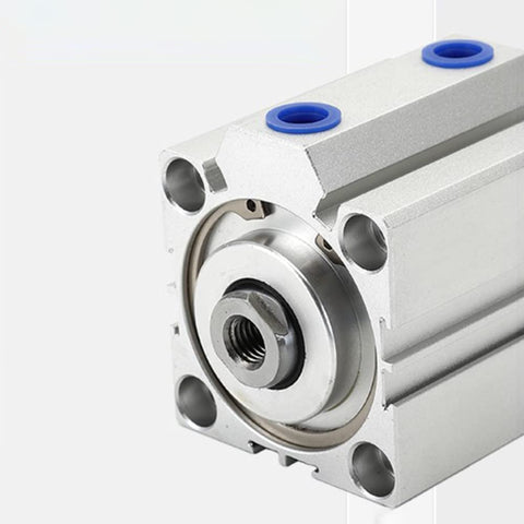 Slim Aluminum Pneumatic Air Cylinder 63mm Bore 30mm Stroke With 1/4PT Port showing front detail