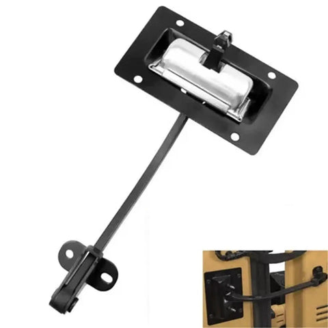 Beefy Door Hinge Limiter For Jeep Wrangler JK 2011 2019 Tailgate Check Strap Retaining Arm in black metal assembly