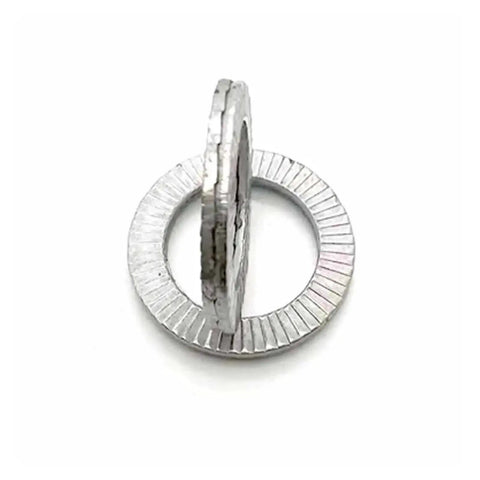 Tough As Nails M3 To M18 77 Piece 304 Stainless Steel Double Self Locking Washer Kit featuring a wedge lock spacer in close-up.
