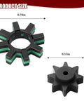 2 Pack Power Steering Motor Shaft Damper Kit Top Shelf Replacement To Smooth Out That Wobbly Front End Durable Rubber And Plastic Parts For 4525428040, black and green rubber parts measuring 0.78in and 0.55in.