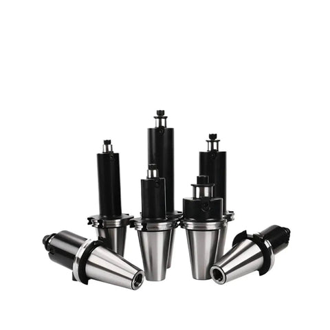 Precision Cnc Milling Collets And Standard Taper Tool Holders With Heavy Duty Stainless Steel Construction showing various shapes and sizes.