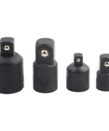 4 Piece Socket Adapter Set in Chrome Steel, Heavy Duty Wrench Adapters for Half Inch to Three Eighth Inch and Three Eighth Inch to Quarter Inch