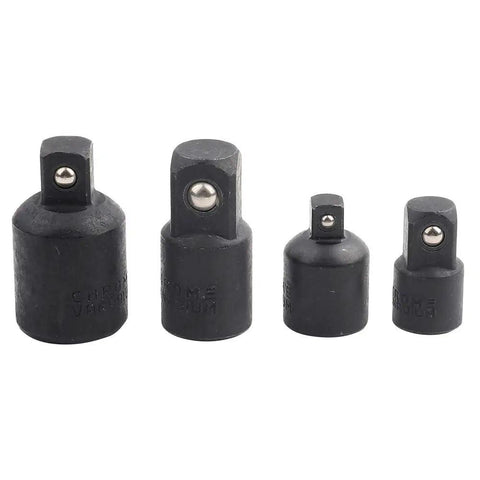 4 Piece Socket Adapter Set in Chrome Steel, Heavy Duty Wrench Adapters for Half Inch to Three Eighth Inch and Three Eighth Inch to Quarter Inch