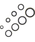 Heavy Duty 110 Piece Metal Bonded Oil Seal Washers Kit With High Temp Rubber O Rings, Self Centering Lip, 8 Size Set
