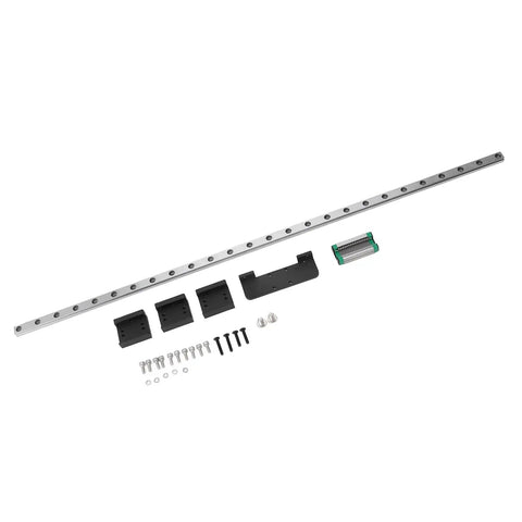 Components of High Performance 3D Printer Linear Rail Kit for X Axis, including rail, sliders, and screws for Neptune printers