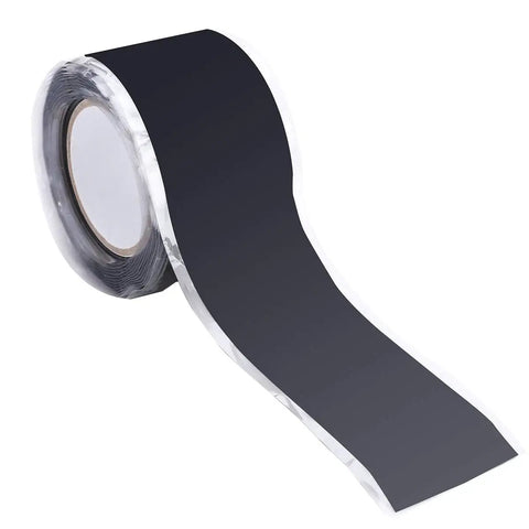 Waterproof Pipe Repair Tape That Fixes Leaks Fast And Prevents Bursts Heavy Duty Plumbers Adhesive roll, black, side view