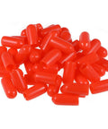 Top Shelf Red Rubber End Caps 50 Pack snug tube plugs, red rubber caps for 6mm tubes, furniture floor protectors.
