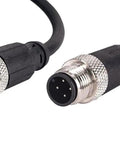Industrial Grade M12 ACoded 4Pin Sensor Cable, waterproof male to female connector for automation, robotics, and machinery.