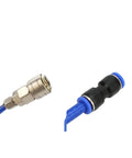 Pro Grade PU Pneumatic Hose Featuring Heavy Duty Fiber Reinforced Line Built For High Pressure Air Compressor Workflows, connectors shown.