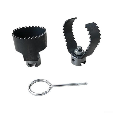 Heavy Duty Two Piece Drain Auger Attachment Set For Sink And Tub Clogs Featuring Thickened Steel Cutters and Ring Wrench