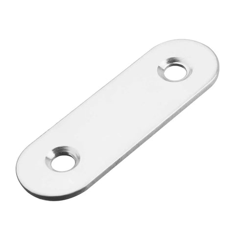 Top Shelf Stainless Steel Flat Corner Brace Plates Pack Of 50 For Quick Furniture Repair And Wood Joint Reinforcement Easy Diy Fix Brackets That Make Bed Frame Fixes A Breeze, flat steel mounting plate with two holes.
