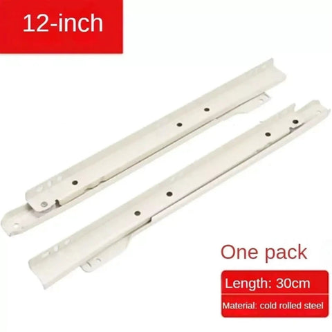 Full Extension Drawer Slides For Cabinets And Furniture, 12 Inch And 30 Cm, Heavy Duty Metal Roller Tracks, Cold Rolled Steel