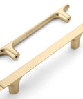 Brushed Gold Cabinet Pulls Pack Of 10, 5 Inch Hole Centers, Zinc Alloy And Brass Construction, Kitchen Cabinet Handles ZH0028
