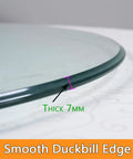 Close-up of 7mm thick edge of Round Rotating Serving Plate With Large Tempered Glass Lazy Susan Turntable For Family Get Togethers
