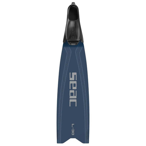 Long Freediving And Spearfishing Fins With Reactive Technopolymer Blade And Foot Pocket Without Side Rails, 30 Degree Blade Angle