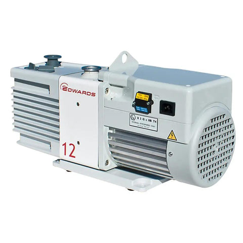 12 RV12 Rotary Vane Dual Stage Mechanical Vacuum Pump With Mode Selector And Two Position Gas Ballast visible side view