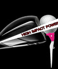 Premium Adjustable Golf Tee Set for Long Drives with 5 Degree Launch Angle High Visibility Stable 20mm Head Reduces Hooks and Slices 9 Piece Tees for Practice and Play with "High Impact Power" graphic
