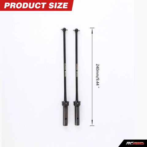 Arrma One Fifth Kraton Outcast Eight S EXB Driveshaft Upgrade Alloy Steel 60 Percent Harder Front And Rear Driveshafts Replaces ARA310926 Two Piece Set For Beefier RC Truck Performance, 240mm size