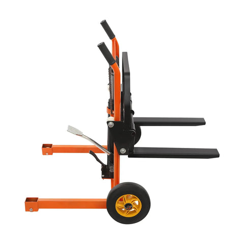 Hydraulic Pallet Jack With Adjustable Forks For Quick Lifts, Heavy Duty Material Lift Dolly For Workshops And Warehouses, side view