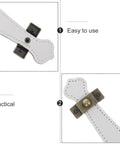 Close-up of Slick Vintage Zinc Alloy Cabinet Pulls with white PU leather grip showing ease of use and practicality.