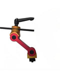 Solid Adjustable Cnc Mill Workpiece Positioner Locator Tool Precision Angle Stop Block with metallic red and gold finish.