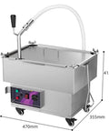Heavy Duty Mobile Commercial Fryer Oil Filter Cart Serving Up Smooth Sailing Grease Cleanup With A 55 Liter Tank And Double Layer Screen For Busy Kitchens with hose and controls.