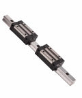 Precision HGR20 Linear Rail And Slide Set With Dual Bearings for CNC, featuring smooth metal rail and dual carriages.