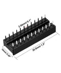 Two Row DIP IC Socket Adaptor 24 Pin Soldering Type, 2.54mm Pitch, 7.62mm Row Spacing with Flat Pins, Durable Plastic Metal