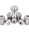 Heavy Duty Er32 Spring Collet 15mm Chuck Packs Rock Solid Grip And Zero Slack Precision 0005mm Clamp Accuracy For Cnc Milling Lathe Spindle Jobs Built Like A Tank With 65Mn Steel collection of ER32 spring collets in various sizes on a white background.