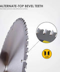 Close-up of 12 Inch Miter Saw Blade 80T Fine Finish With 1 Inch Arbor Tungsten Carbide Teeth For Silky Smooth Wood Cuts