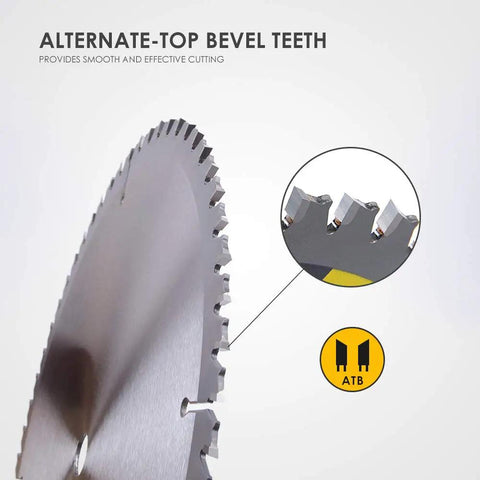 Close-up of 12 Inch Miter Saw Blade 80T Fine Finish With 1 Inch Arbor Tungsten Carbide Teeth For Silky Smooth Wood Cuts